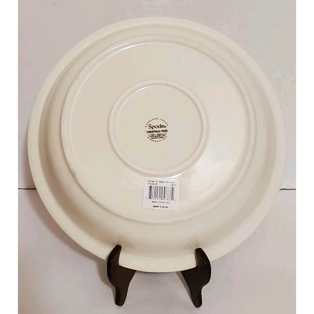 Spode Christmas Tree Pie Dish Baked With Love Scalloped Stoneware 10